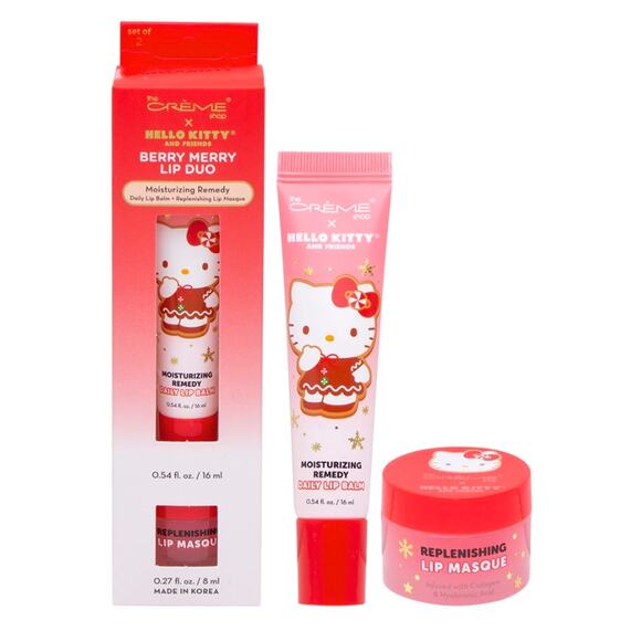 THE CREME SHOP X HELLO KITTY BERRY MERRY LIP DUO*Lip Balm and Lip Mask - Picture 1 of 2